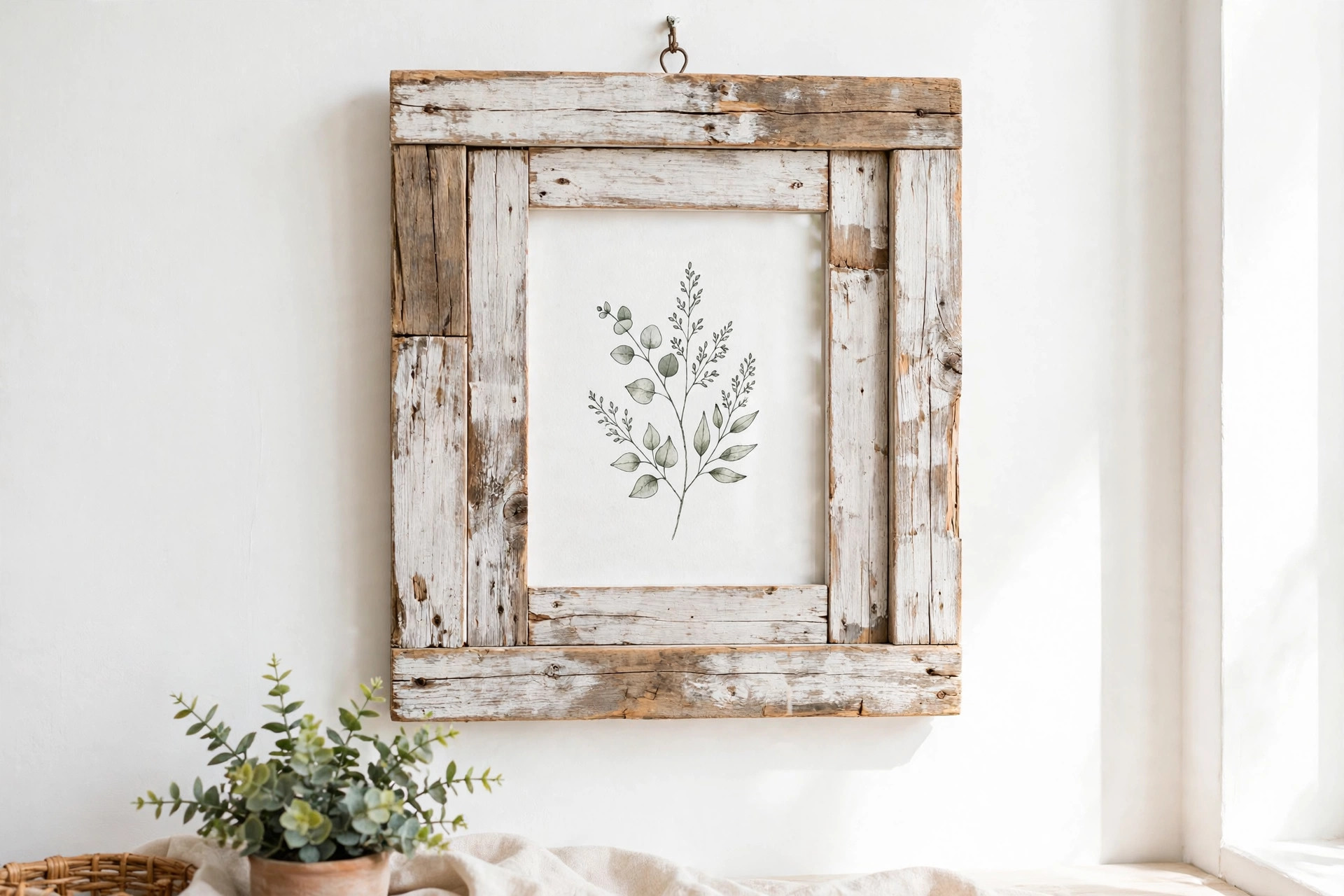 Rustic pallet wood picture frame